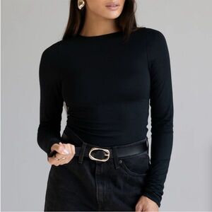 RE ONA Signature Black Long Sleeve Top